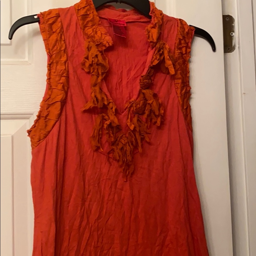 Orange blouse tank